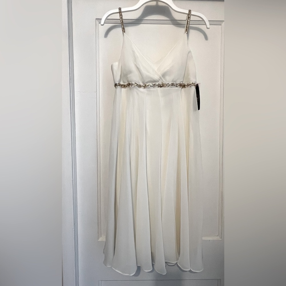 Eva Blue off white dress, size 8
